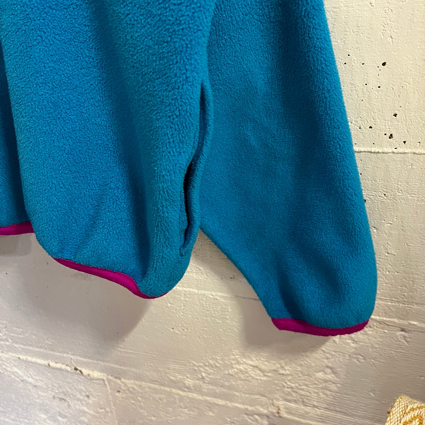 Vintage 80’s Sylvan Peak Ent. 1/4 Zip Fleece Pull Over Jacket - Size Medium - Made In USA - Blue/Black/Pink/Multi