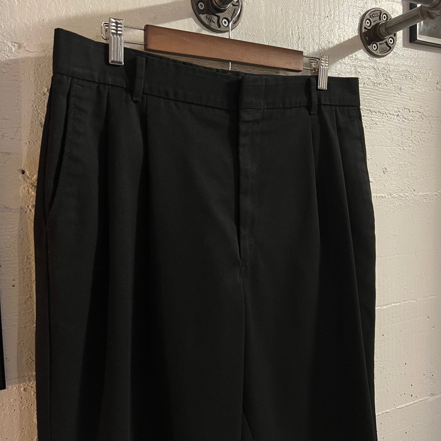 Vintage 90's Budweiser Bud Racing Embroidered Pleated Trousers - Size (38) 34"x26.5" - Made In USA  - Black