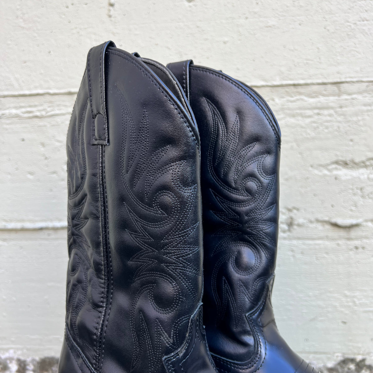 Laredo Paris Leather Western Cowboy Boots 4240 - Size 9D - Black