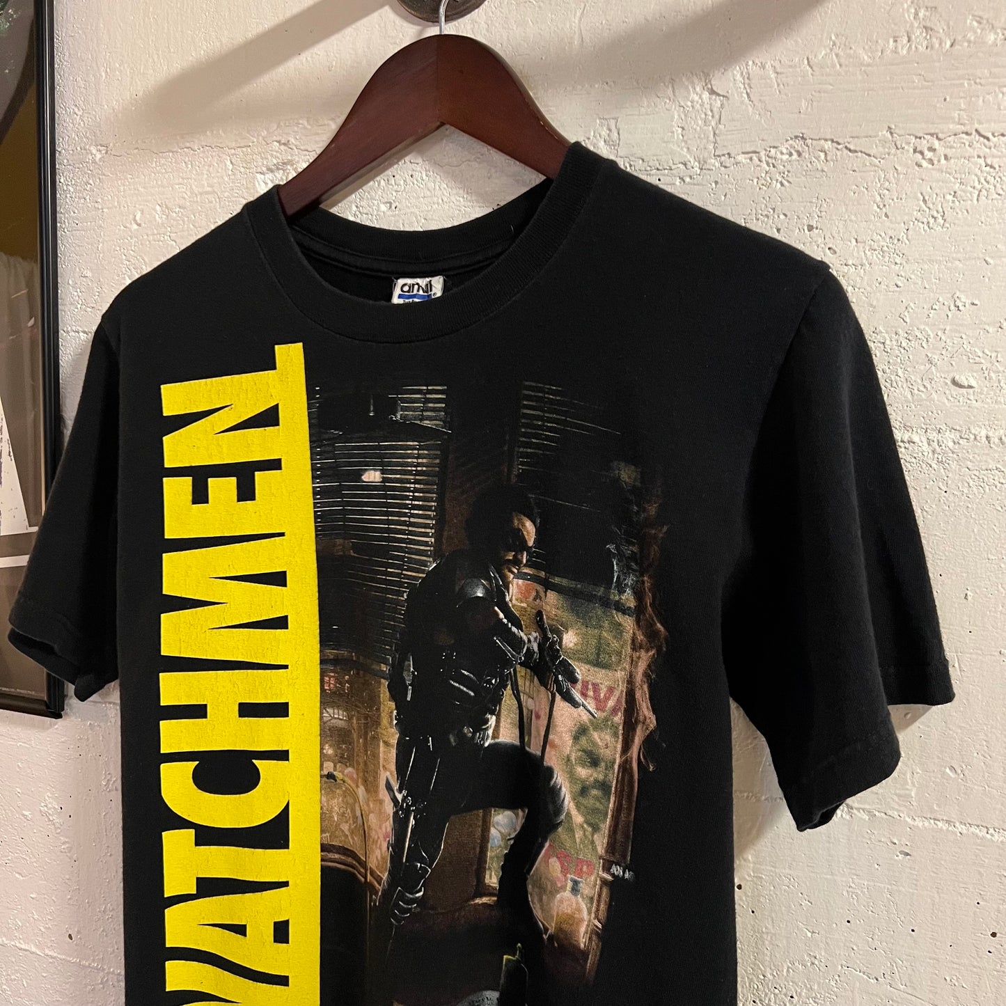Vintage 2000’s Watchmen DC Comics TV Show Graphic Baby T-Shirt - Size Small - Black/Yellow/White/Multi