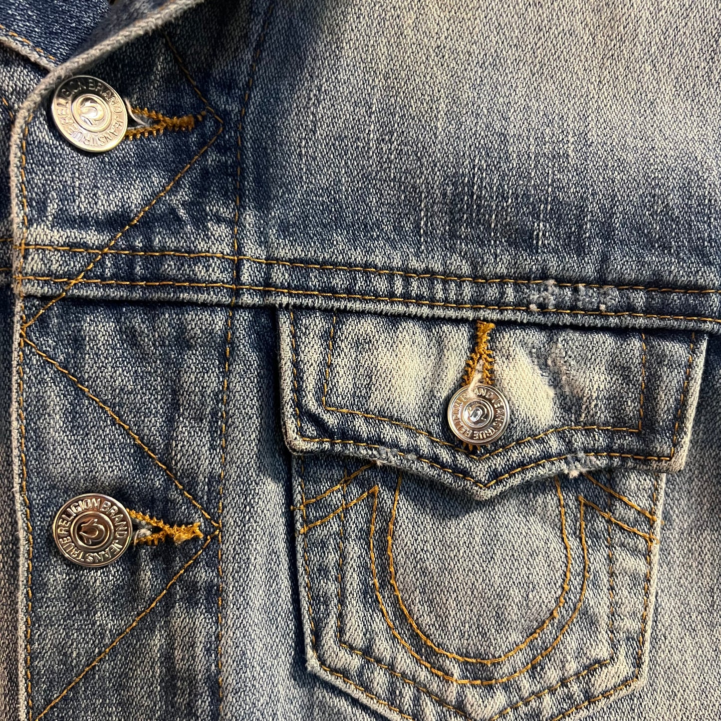 Vintage 2000's True Religion Denim Jacket - Size XS - Light Wash Denim