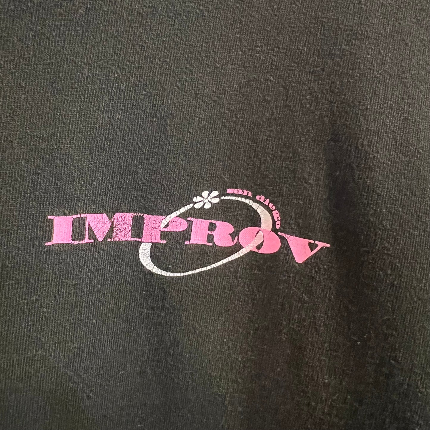 Vintage San Diego Improv Single Stitch T-Shirt - Size Large - Made In USA - Black/Pink/White