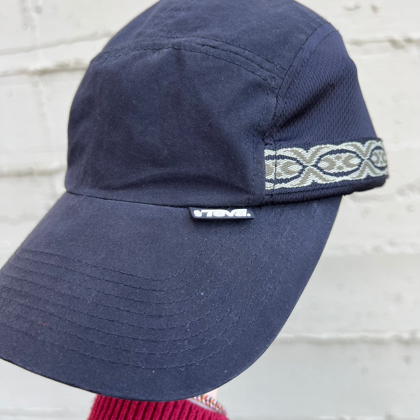 Vintage Teva 5-Panel Mesh Hiking Camp Cap - O/S - Black/Multi