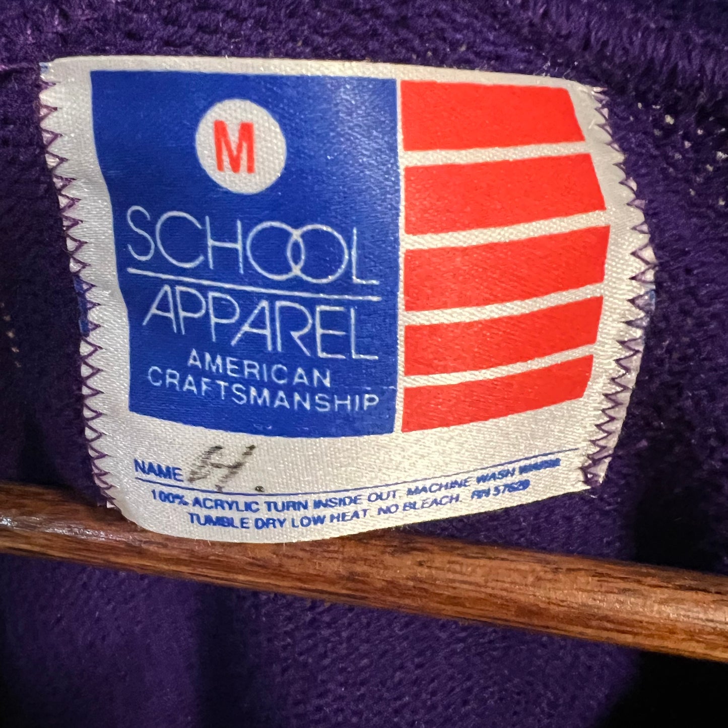 Vintage 90's Letterman Cardigan Sweater - Size Medium - Made In USA - Purple