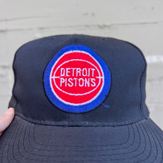 Vintage 90's Detroit Pistons Embroidered Snapback Hat - O/S - Black/Blue/Red/White
