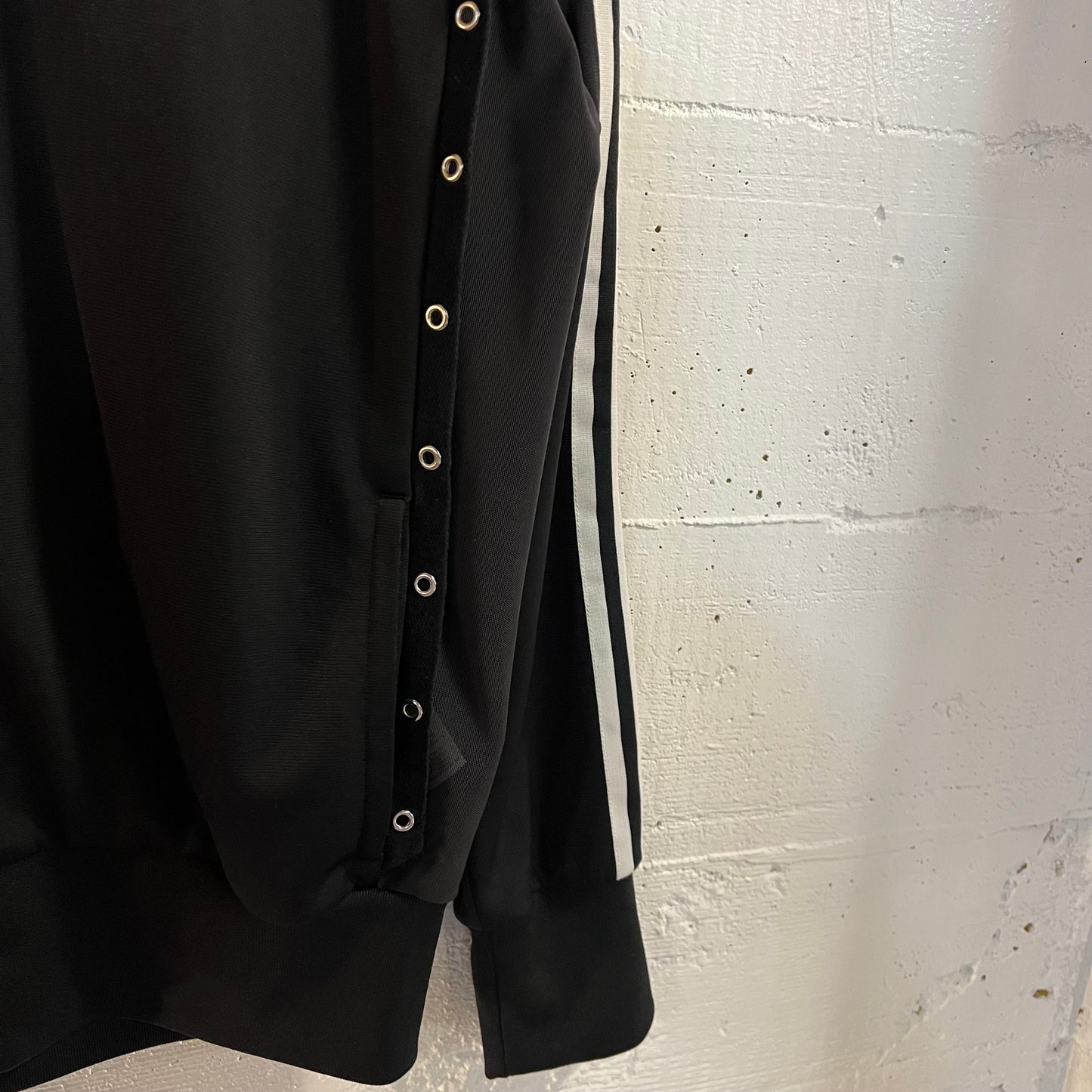 Vintage 2008 Adidas x Jeremy Scott Side Lace Trefoil Track Jacket - Size XL - Black/Black/White