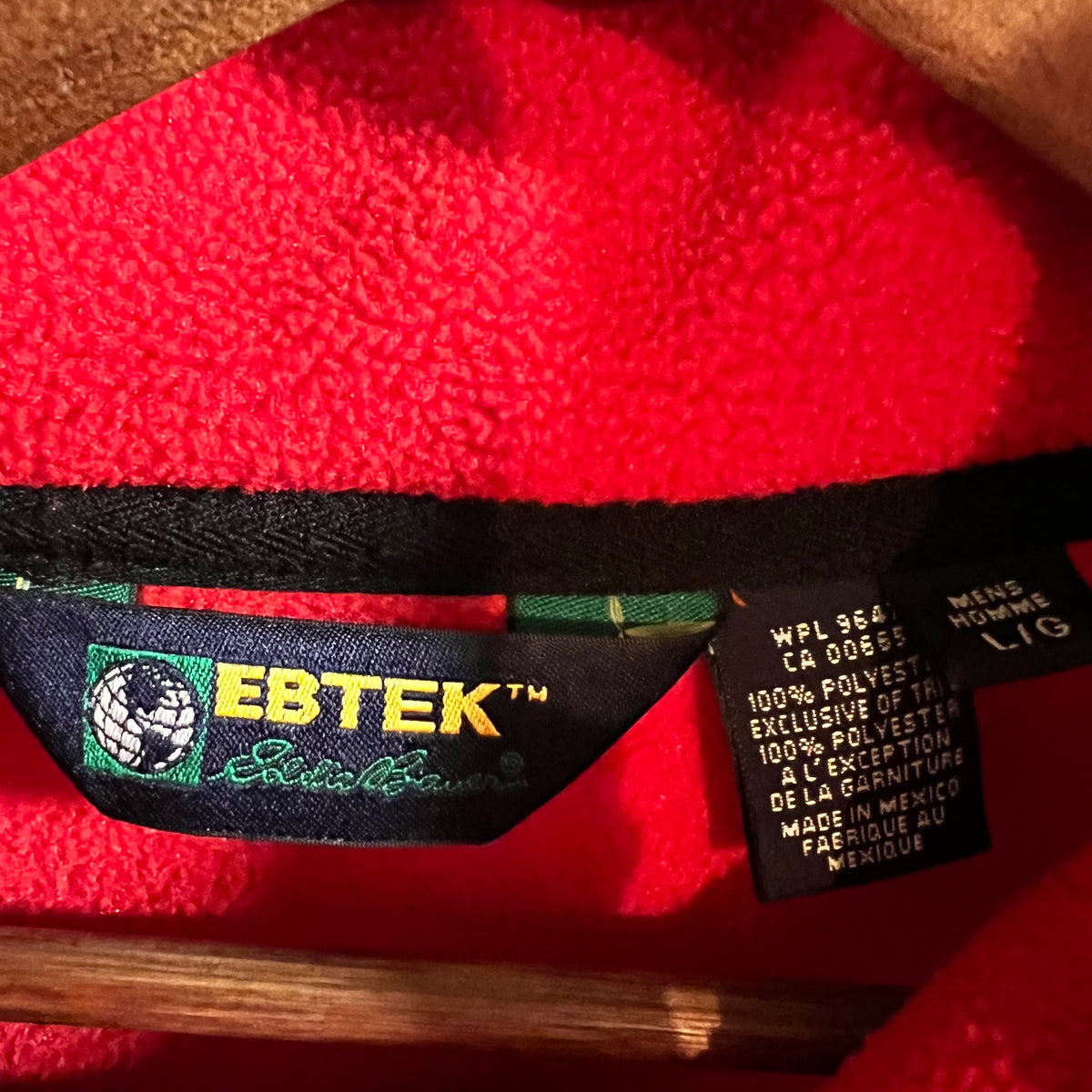 Vintage 90’s Eddie Bauer EBTEK 3/4 Zip Fleece Pullover Jacket - Size Large - Red/Black