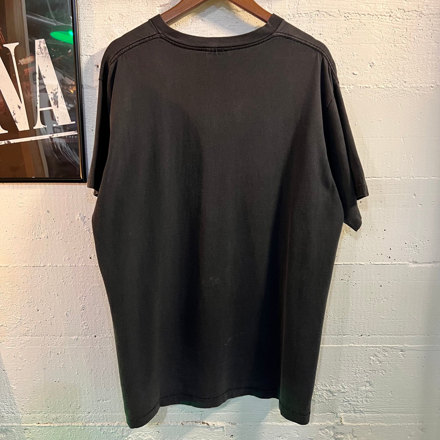 Vintage 90's Rare Pig Pen Psychedelic Alien Single Stitch Rave T-Shirt - Size XL - Made In USA - Faded Black