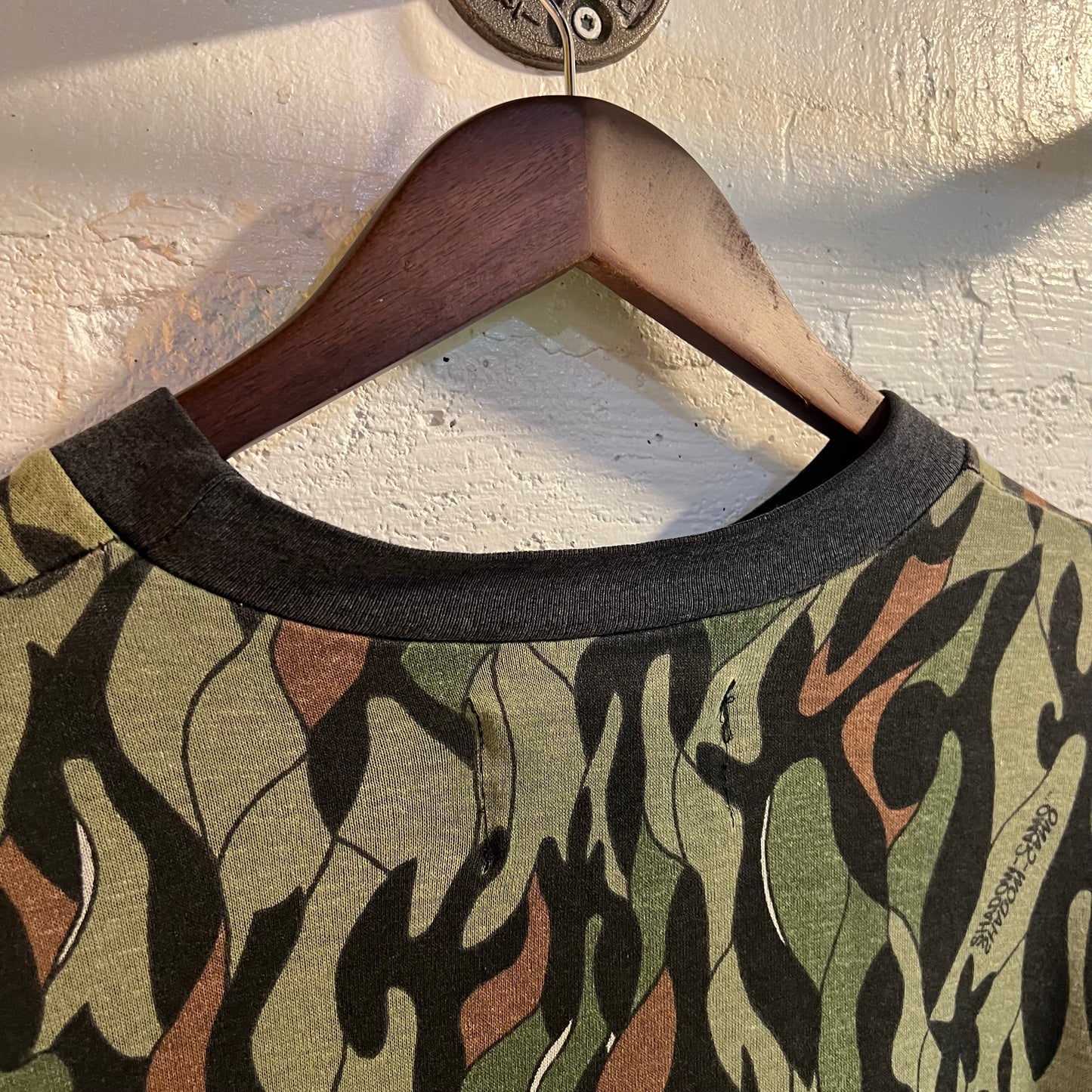 Vintage 1980's Shadow Camo By Jim Teeny Single Stitch Long Sleeve Pocket T-Shirt - Size XL - Made In USA