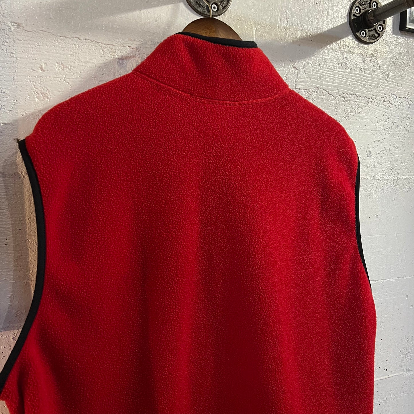 Vintage 90’s Embroidered REI Full Zip Fleece Vest - Size XL - Made In USA - Red/Black