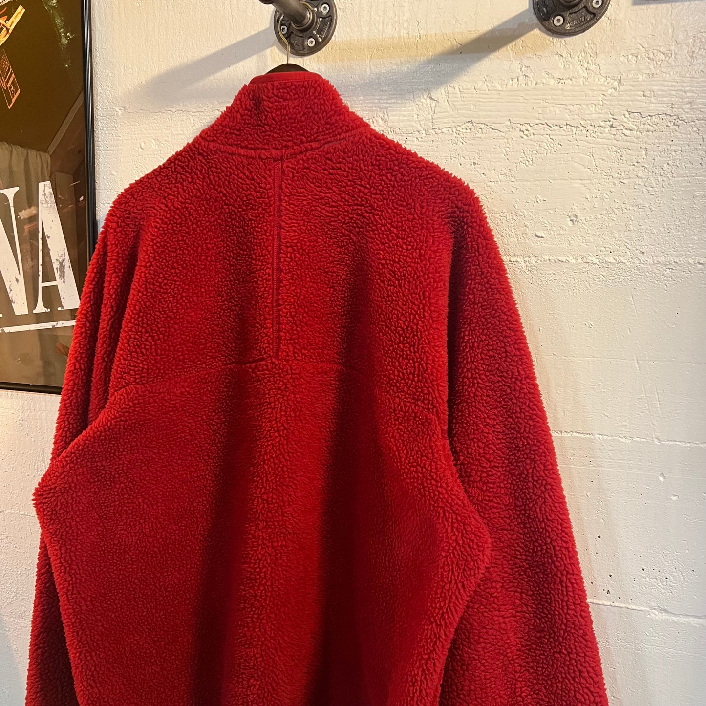 Vintage Patagonia Mesh Lined Deep Piled Zip-Up Fleece - Size XL - Made In USA - Red/Grey