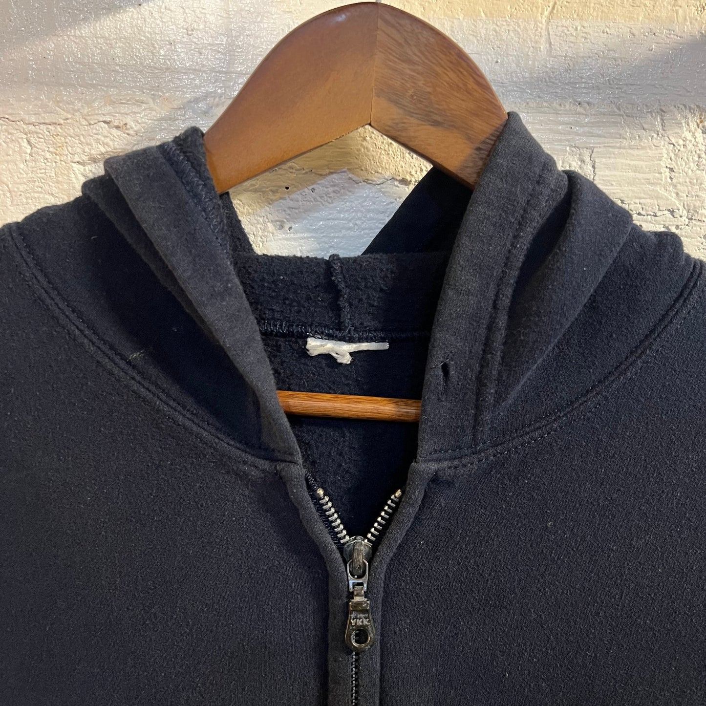 Vintage Blank Zip Up Hoodie Sweatshirt - Size Medium - Navy