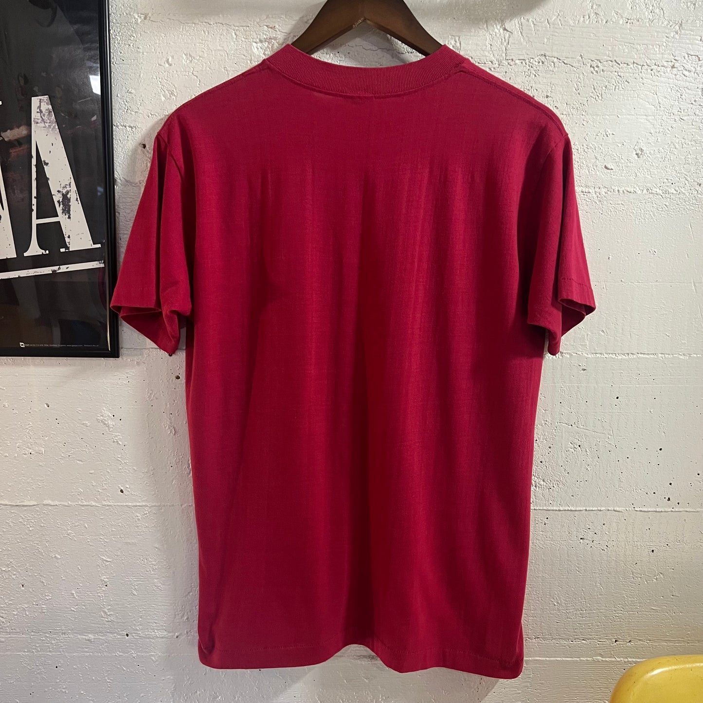 Vintage 80’s Wanna Moose Around? Vinyl Graphic Single Stitch T-Shirt - Size M/L - Reddish  Pink