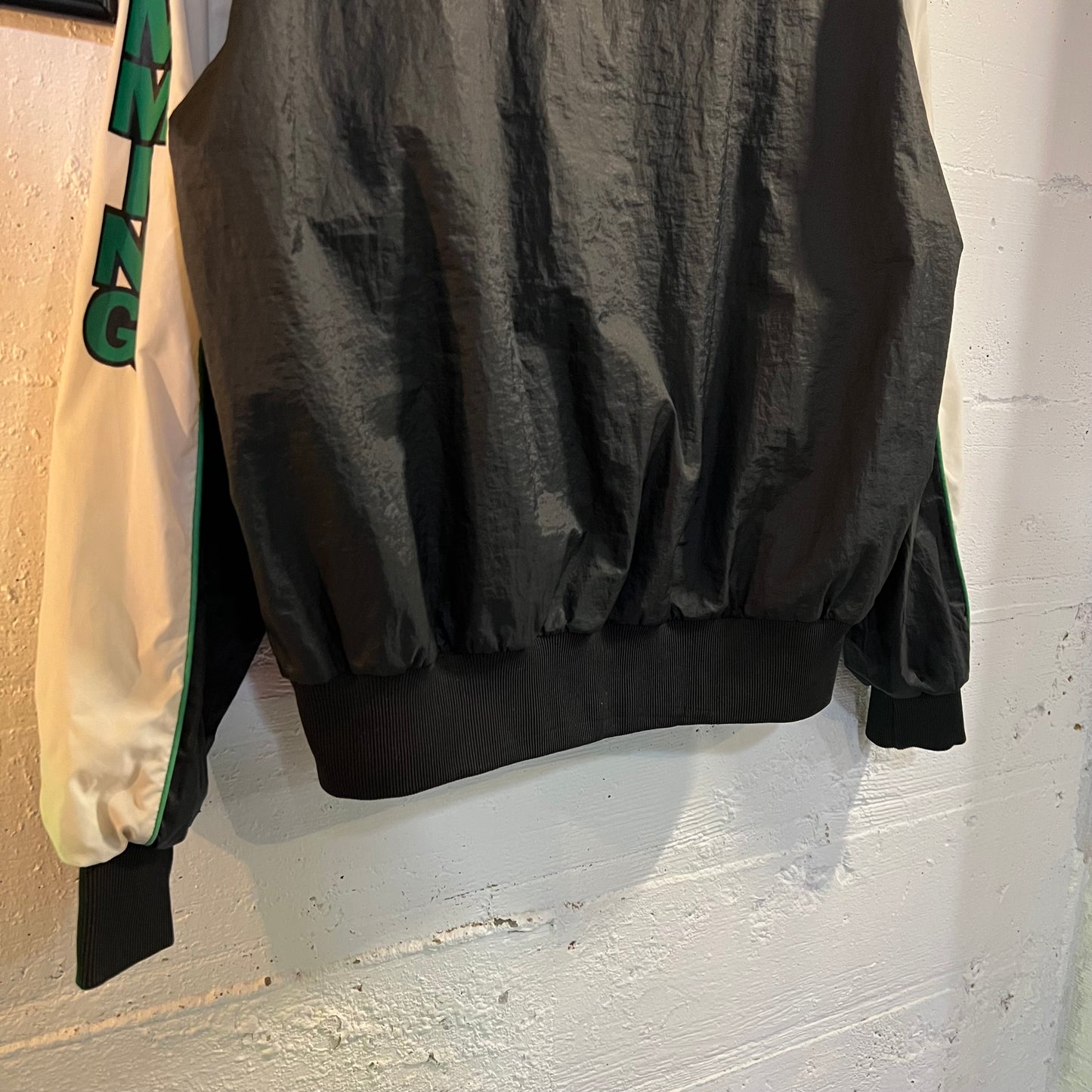 Vintage 90's Sommerfield Rainier Swimming Pullover Varsity Hooded Windbreaker Jacket - Size XXL - Made In USA - White/Green/Black