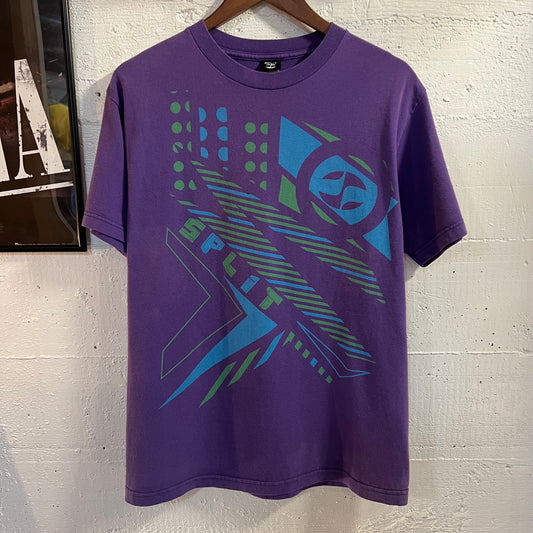 Vintage 2000’s Split Surf Colorful Graphic T-Shirt - Size Large - Purple/Green/Blue