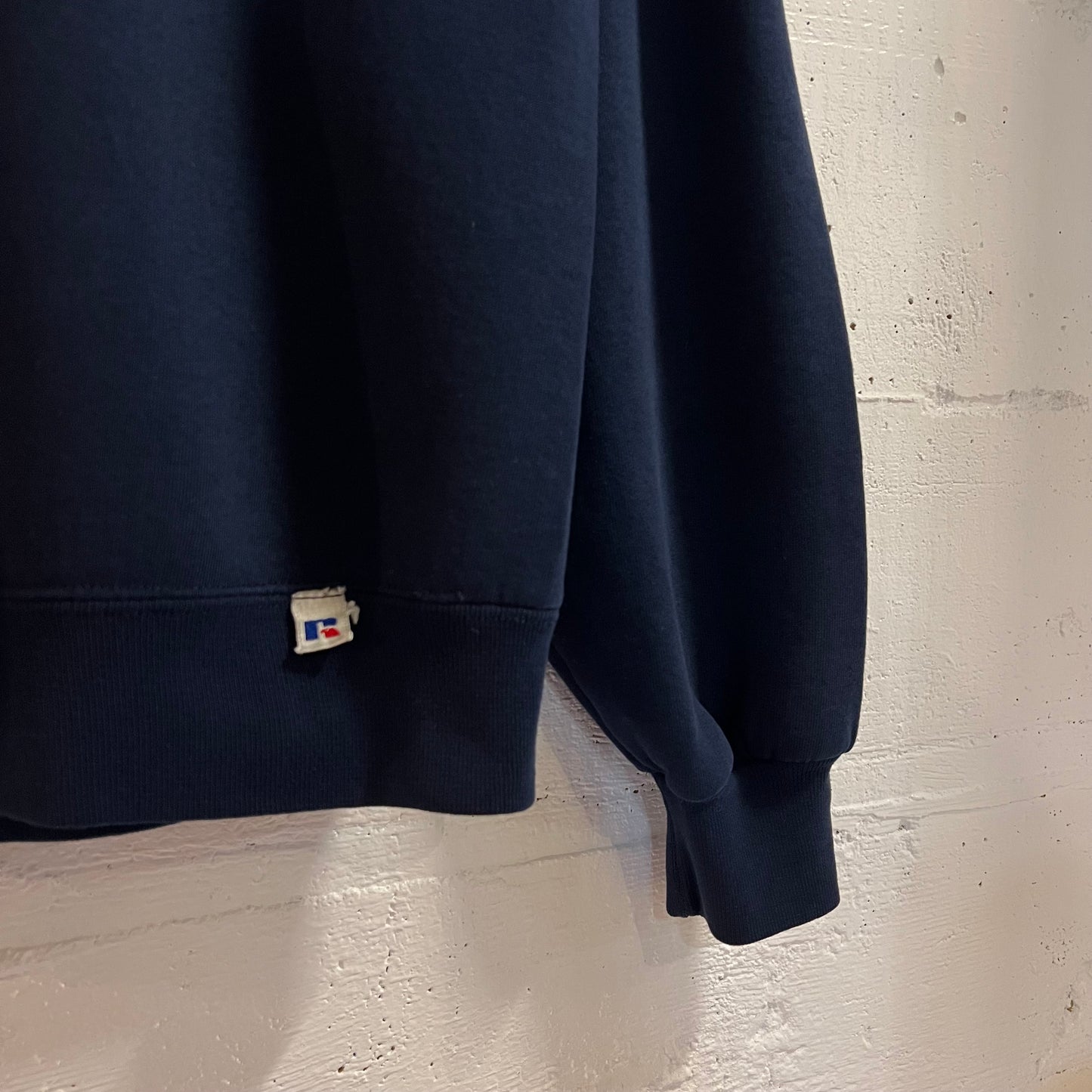 Vintage 90’s Distressed Russell Athletic St. Mary’s Crewneck Sweatshirt - Size Small - Made In USA - Navy/White