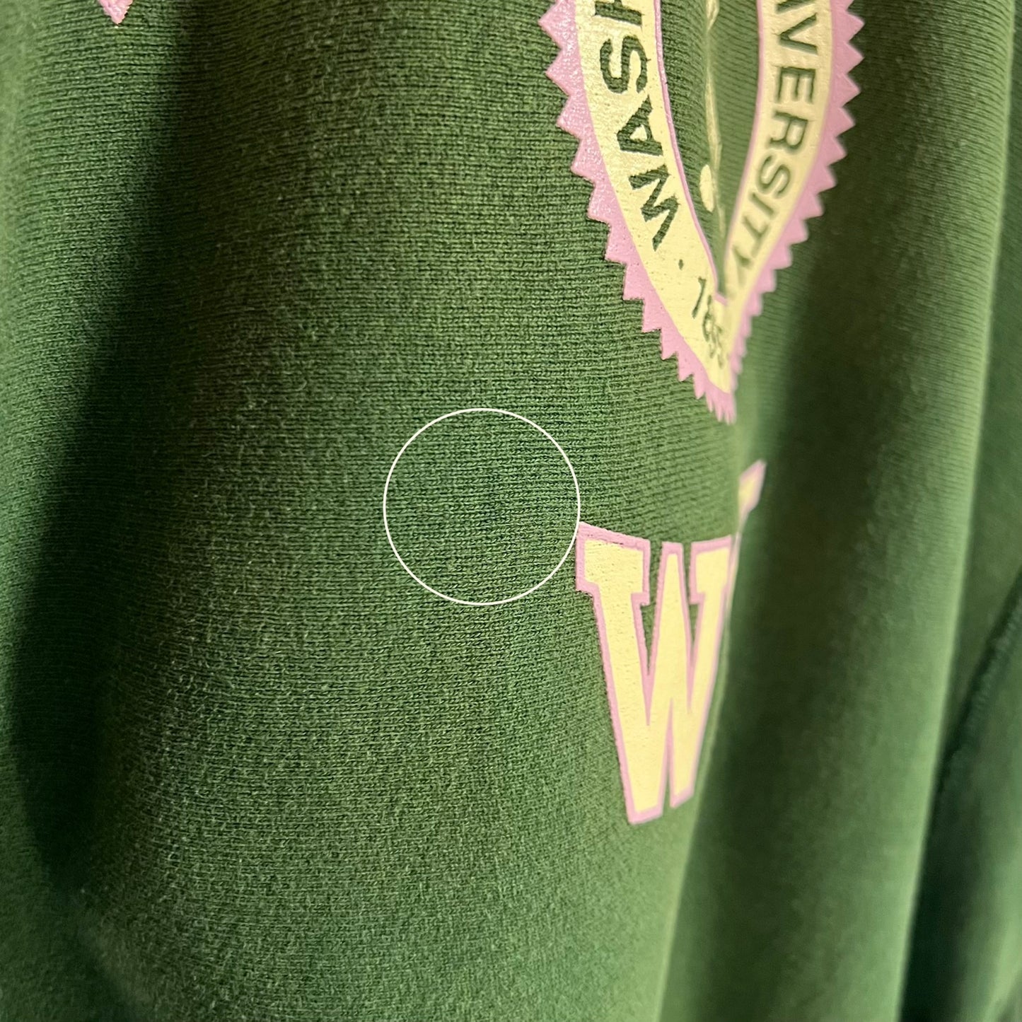 Vintage 1993 Steven’s Hall Washing State University Reverse Weave Crewneck Sweatshirt - Size Large/XL - Made In USA - Green/White/Purple