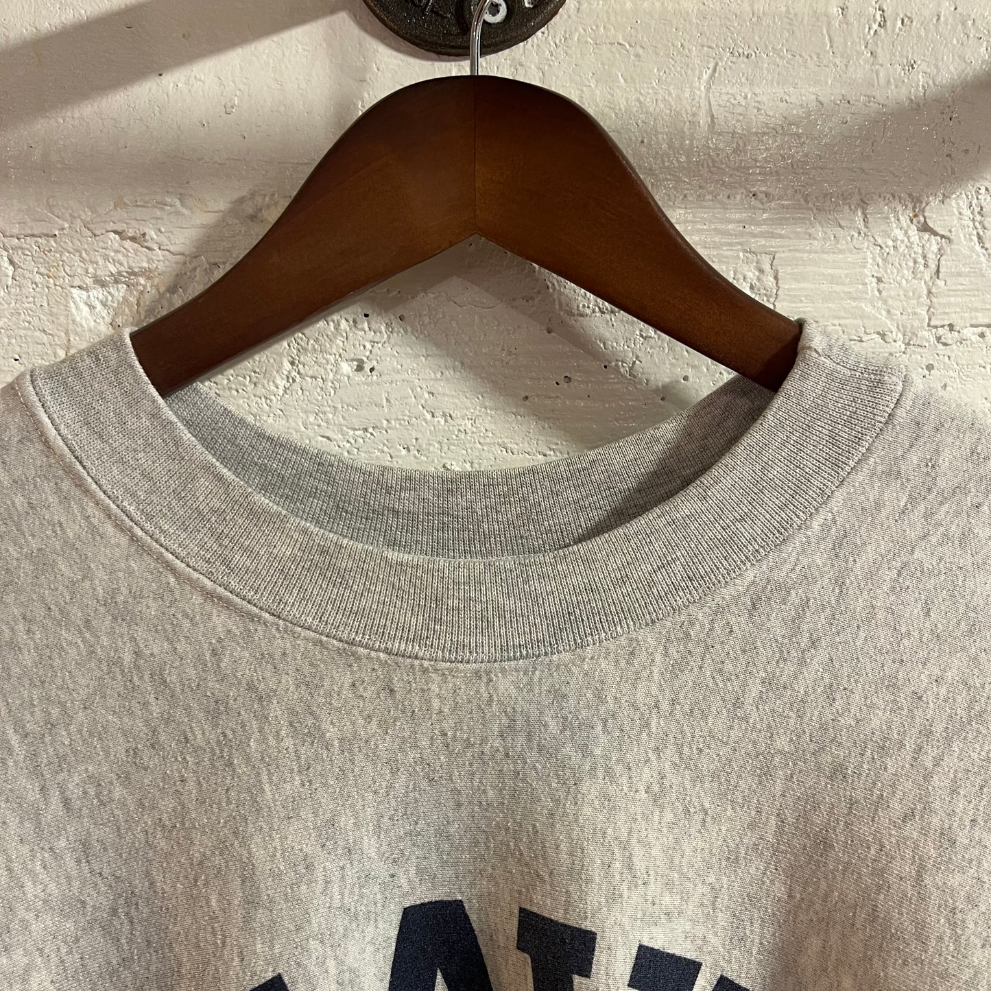 Vintage 90’s Navy U.S. Naval Academy Reverse Weave Crewneck Sweatshirt - Size Medium - Made In USA - Heather Grey/Navy