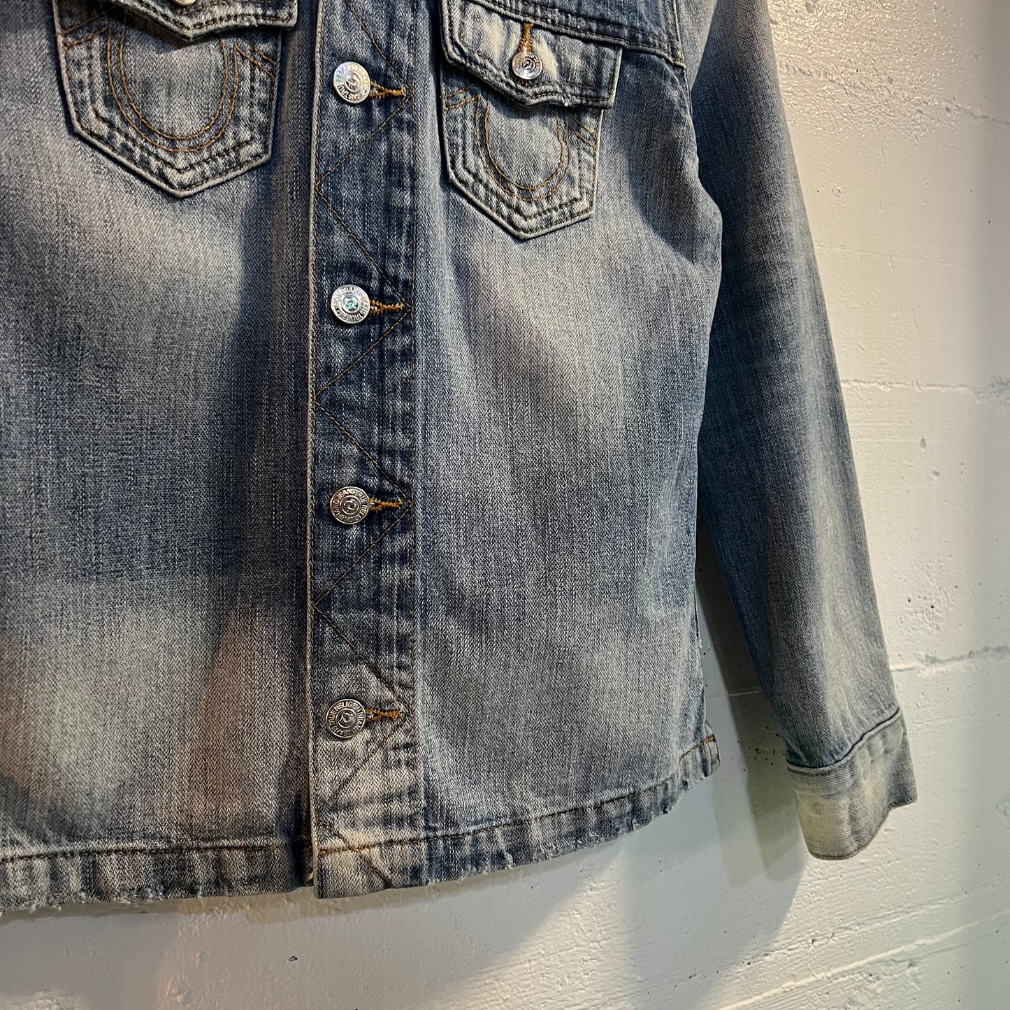 Vintage 2000's True Religion Denim Jacket - Size XS - Light Wash Denim