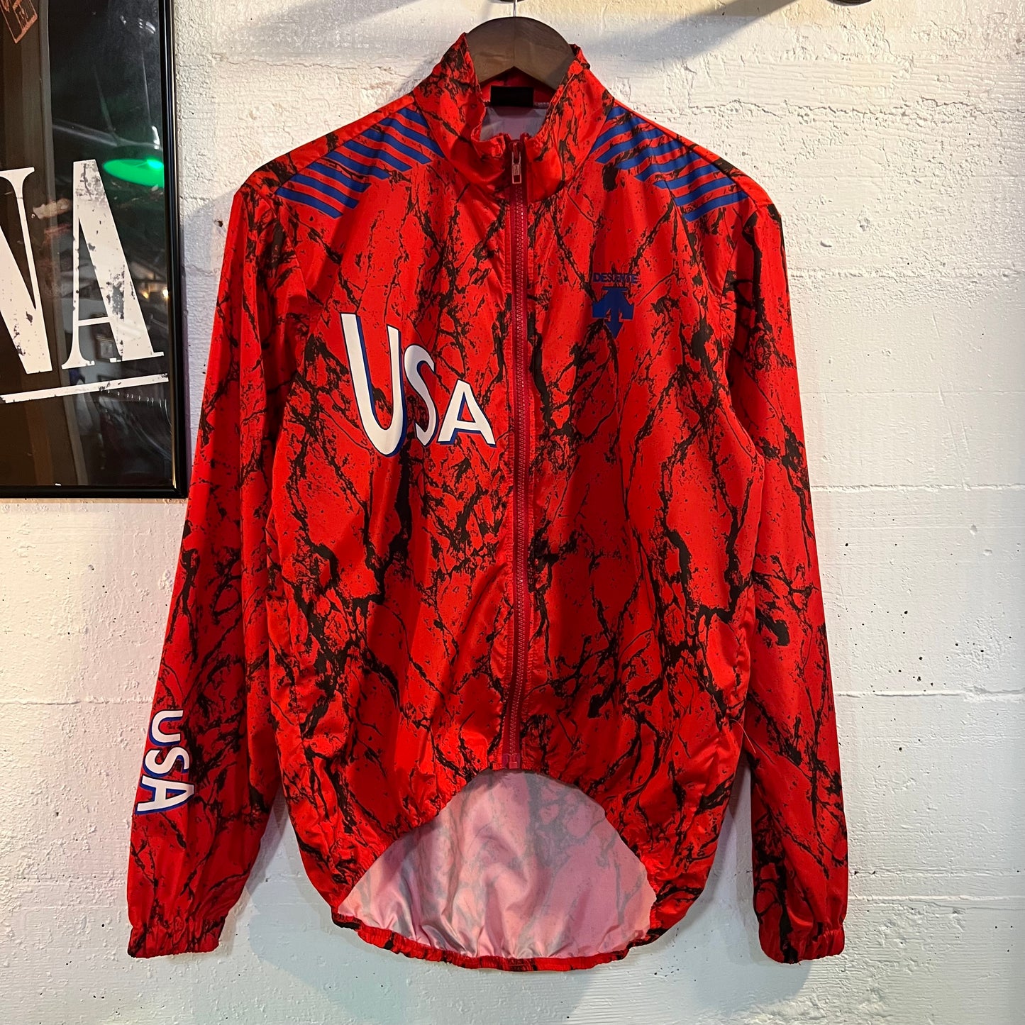 Vintage Descente Team USA Cycling Jersey Windbreaker Jacket - Size Small - Made In USA