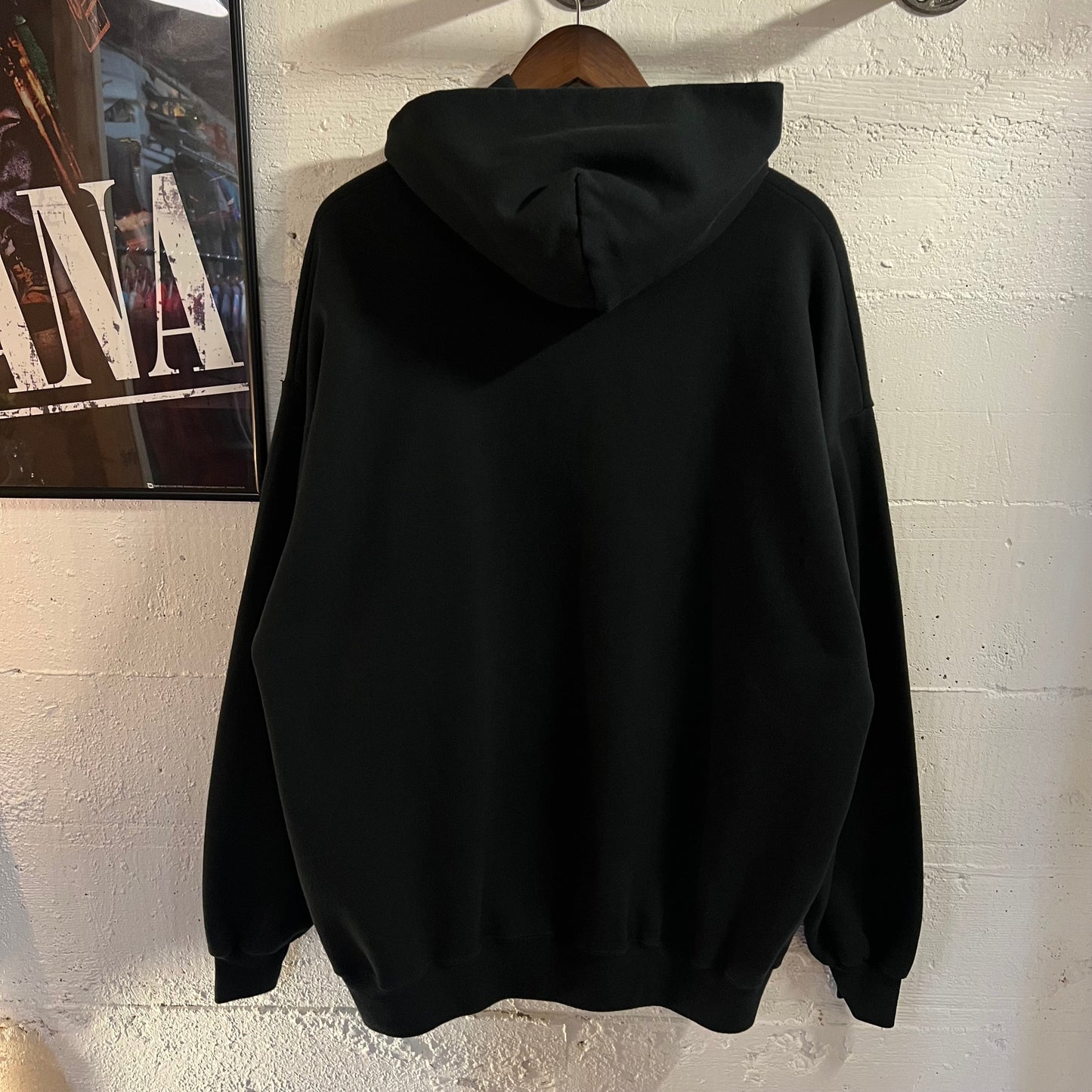 Vintage 2000's Blank Jerzees Pullover Hoodie Sweatshirt - Size XXL - Black