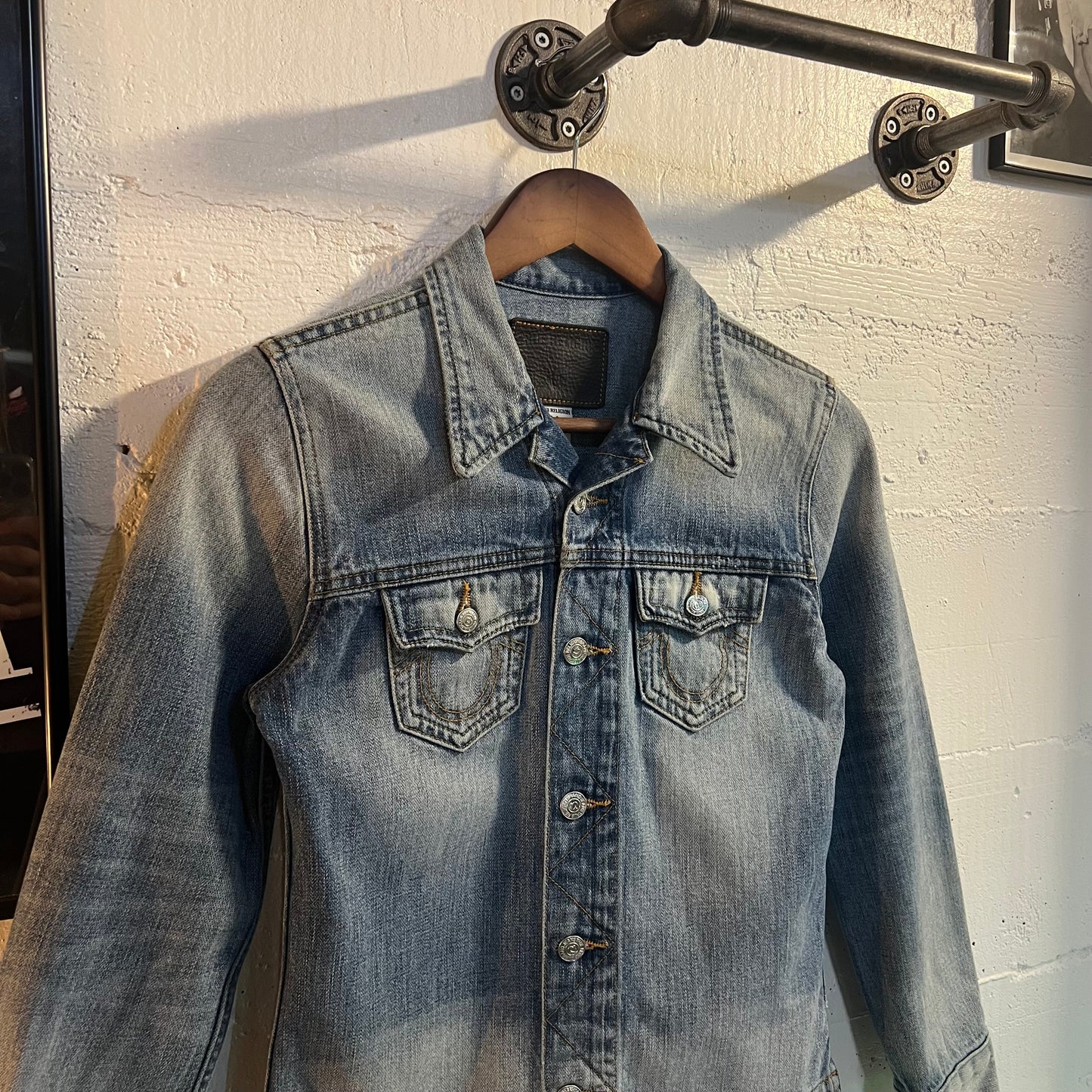 Vintage 2000's True Religion Denim Jacket - Size XS - Light Wash Denim