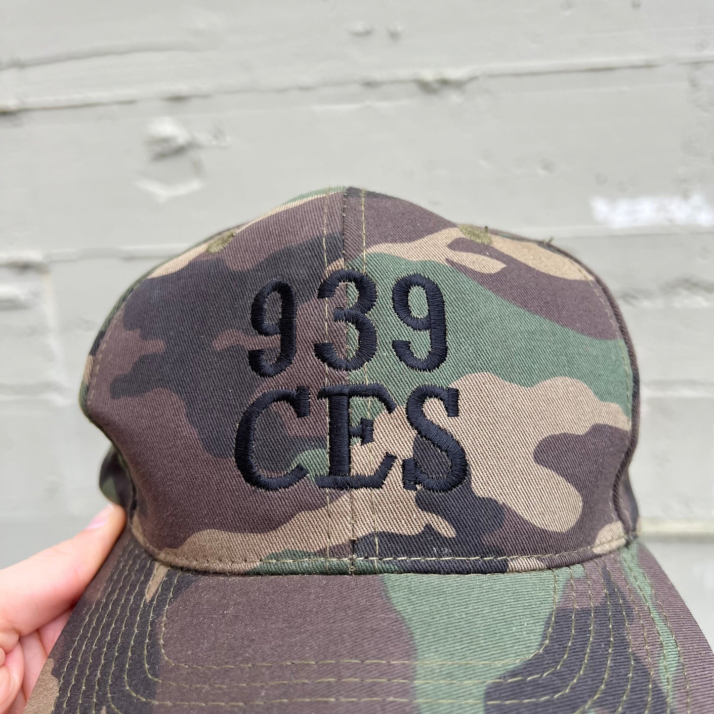 Vintage 939th Civil Engineer Squadron Woodland Camo Snapback Hat - O/S - Camouflage