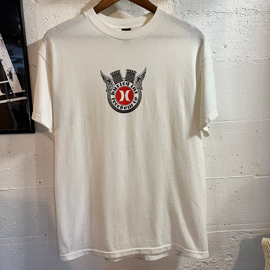 Vintage Early 2000’s Hurley Int. Freedom Co. Skateboarding T-Shirt - Size Medium - White/Black/Red