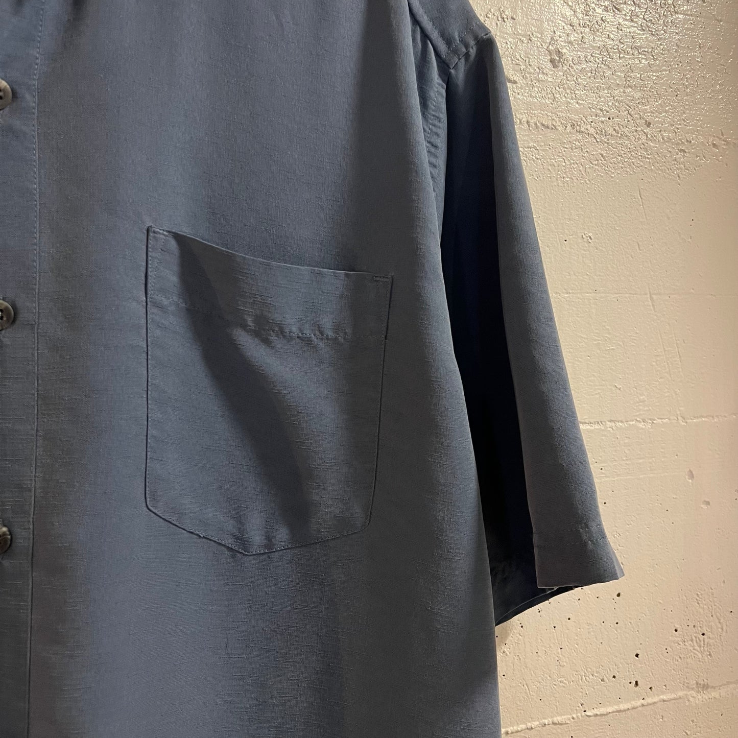 Y2K REI Rayon Short Sleeve Button Up Shirt - Size Large - Blue