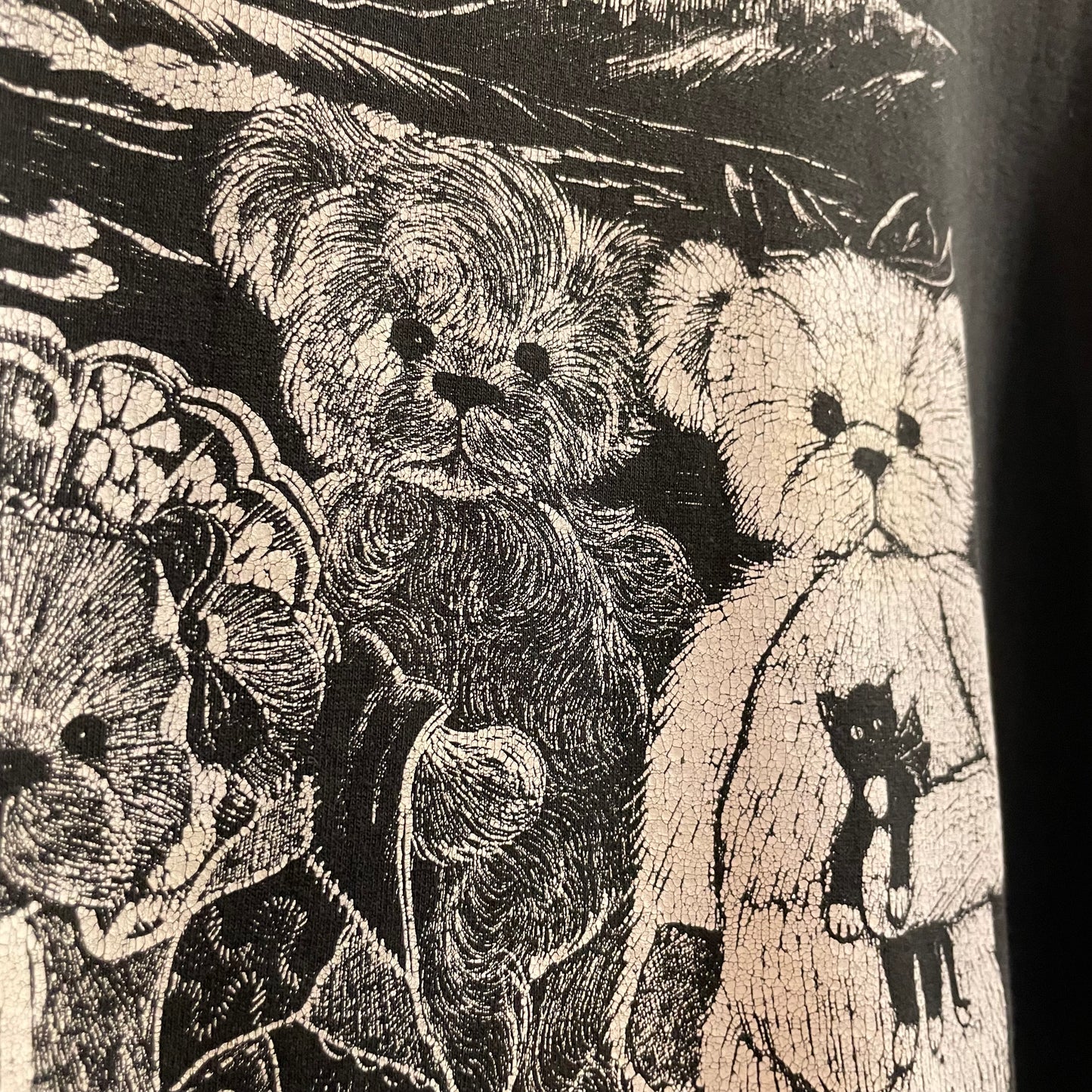 Vintage 90’s Jerzees ‘Bears On A Beach’ Graphic T-Shirt - Size XL - Made In USA - Faded Black/White
