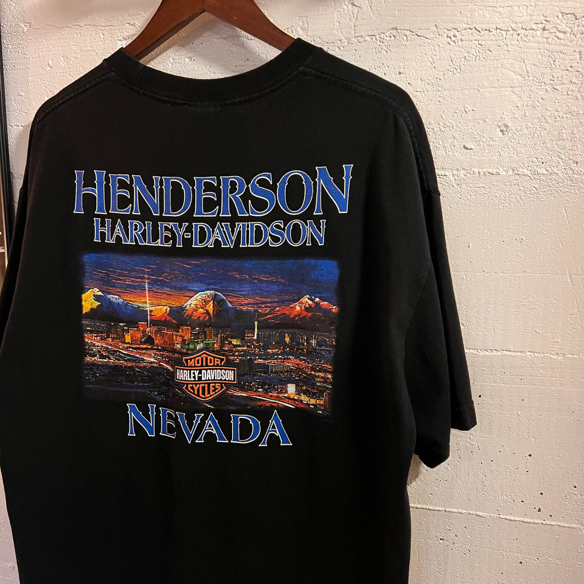 Vintage 2000’s Harley Davidson Henderson, Nevada Cityscape Graphic T-Shirt - Size XL - Black/Multi