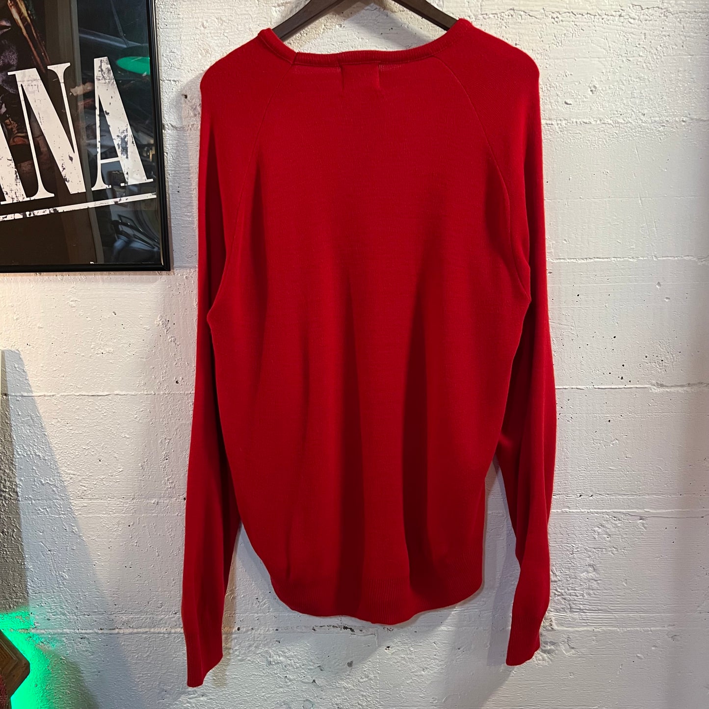 Vintage 90's Browning Embroidered Pine State V-Neck Sweater - Size XL - Made In USA - Red