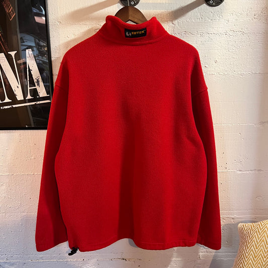 Vintage 90’s Eddie Bauer EBTEK 3/4 Zip Fleece Pullover Jacket - Size Large - Red/Black