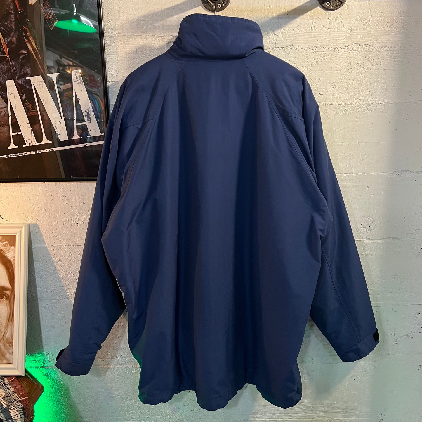 Vintage 90's Helly Hansen Advance Fleece Lined Full Zip Rain Jacket - Size XXL - Blue/White/Black