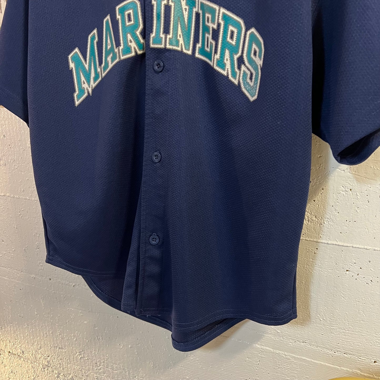 Vintage 90’s Starter Seattle Mariners ‘Griffey #24’ Mesh Baseball Jersey - Size Medium - Navy/Turquoise/White