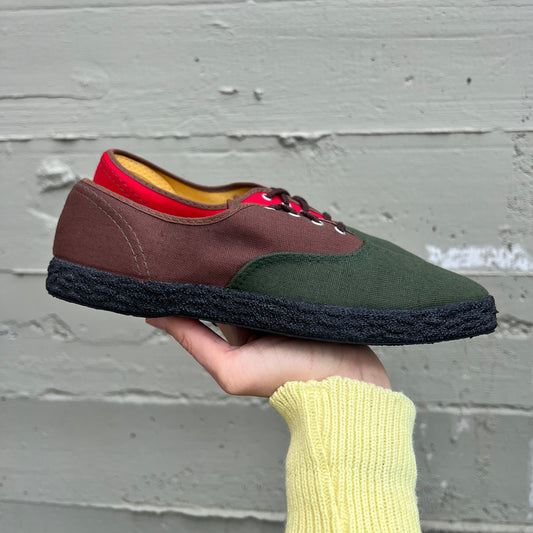 Vintage 60's/70's Colorblocked Canvas CVO (Circular Vamp Oxford) Sneaker - Size 6M/7W - Made In USA - Multicolor