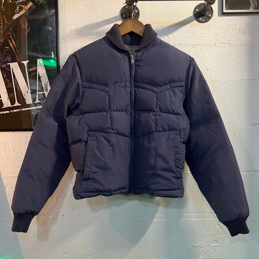 Vintage 70's Tempco Goose Down Western Cut Puffer Jacket - Size Youth XL (14) - Made In USA - Lavender