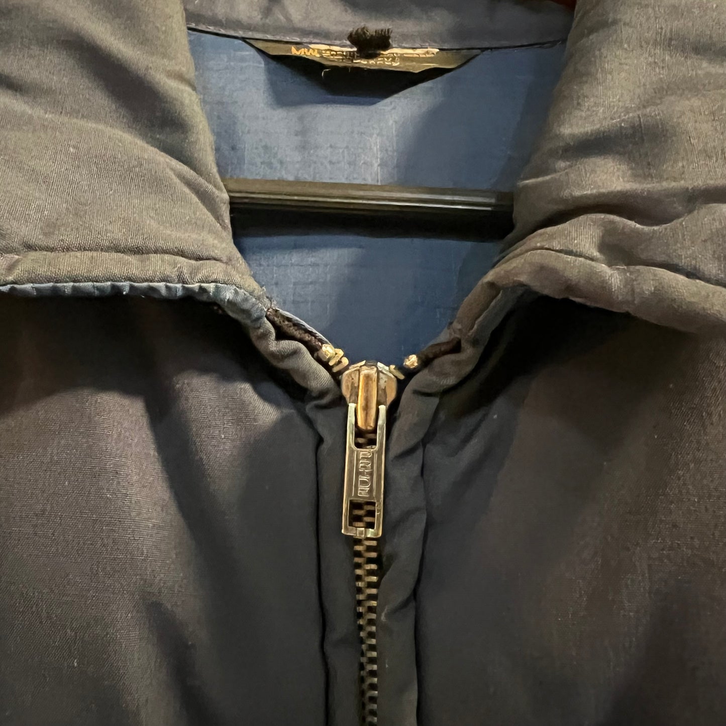 Vintage 1970's JCPenney Towncraft Goose Down Insulated Western Yoke Winter Jacket - Size L/XL - Navy