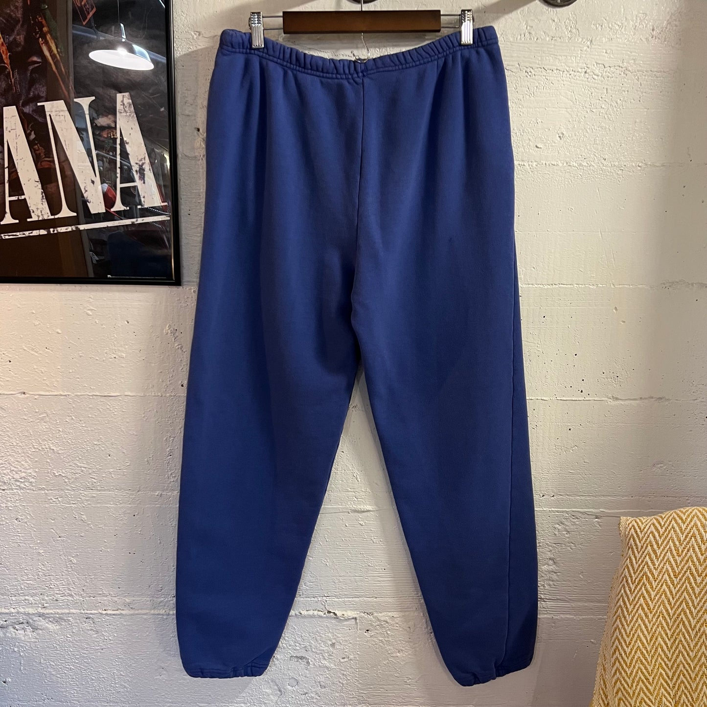 Vintage 80’s Embroidered Champion Heavyweight Sweatpants - Size Large - Made In USA - Royal Blue