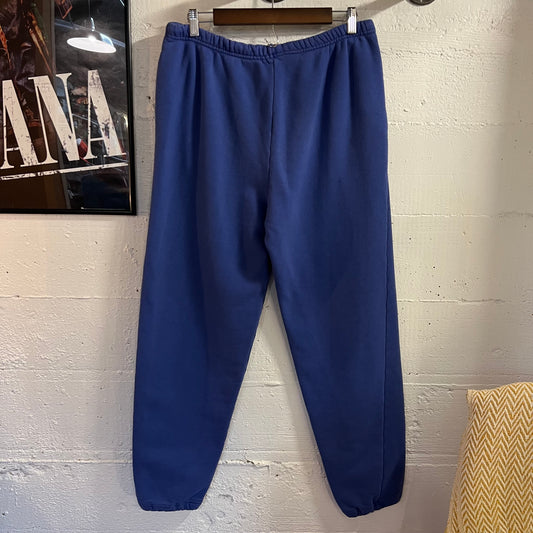 Vintage 80’s Embroidered Champion Heavyweight Sweatpants - Size Large - Made In USA - Royal Blue