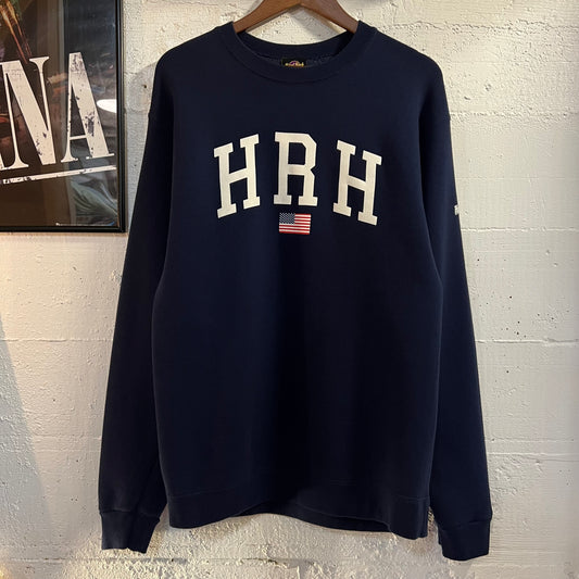 Vintage 90’s Hard Rock Hotel Las Vegas Crewneck Sweatshirt - Size Large - Made In USA - Navy/White