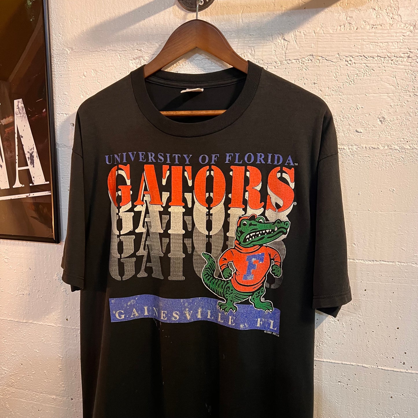 Vintage Distressed 90's University Of Florida Gators Faded Black T-Shirt - Size XL - Made In USA