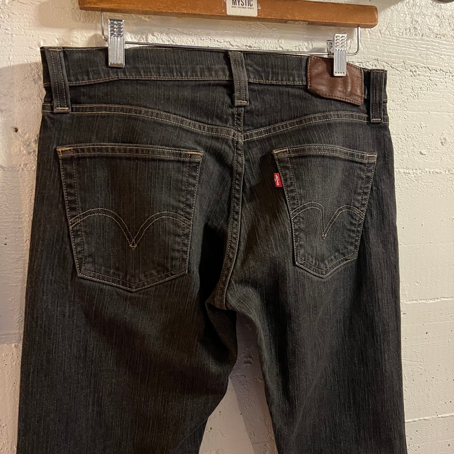 2000's Levi's 514 Slim Straight Dark Wash Denim Jeans - Size 33"/31" - Made In Mexico - Dark Wash Denim
