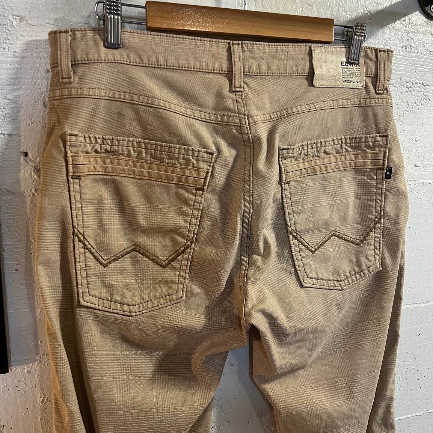 Edwin International Basic Made In Japan Tartan Plaid Pants - Size - Made In Japan - Tan/Beige
