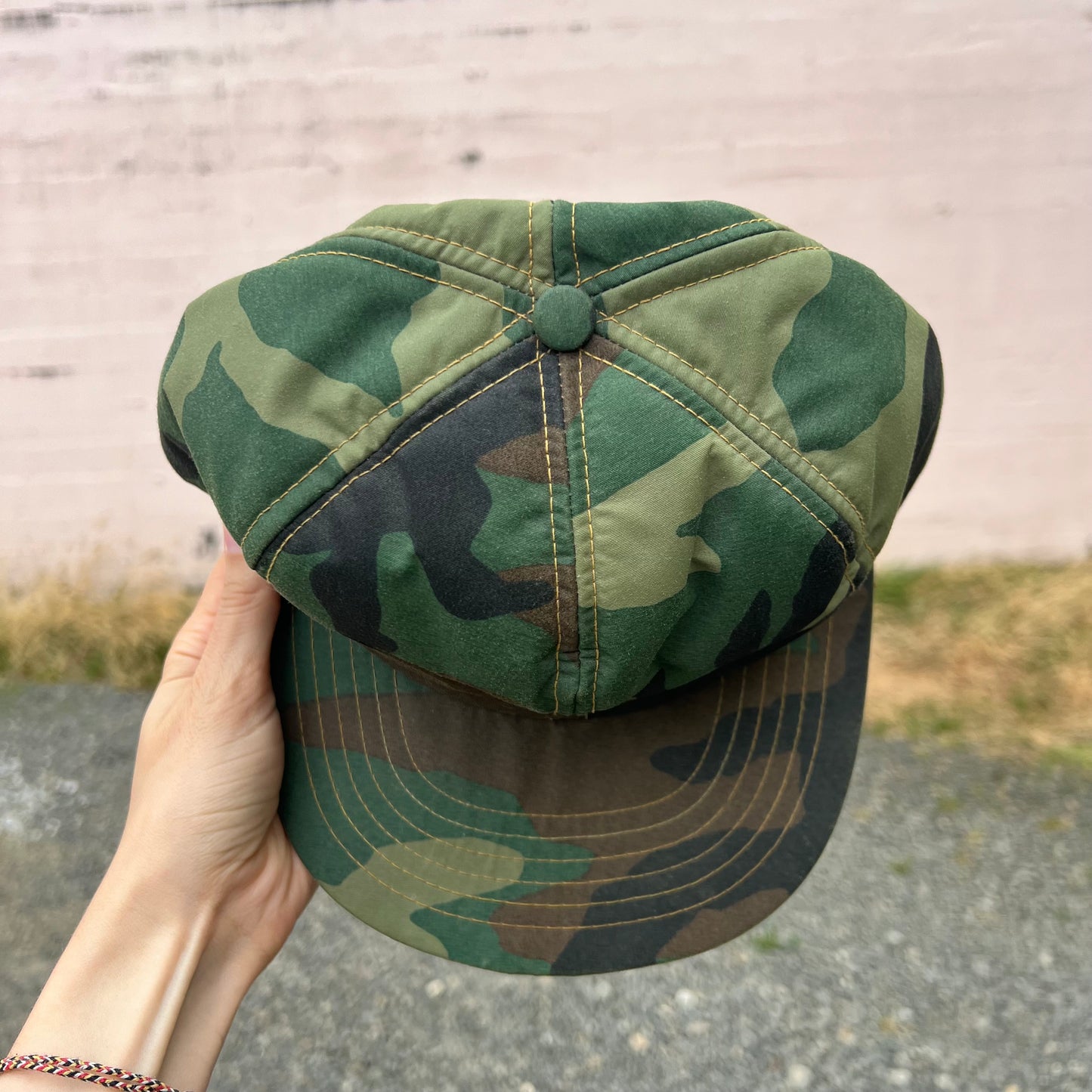 Vintage 1970's Woodland Camoflauge Gore-Tex Hunting Cap - Size X-Large - Made In USA