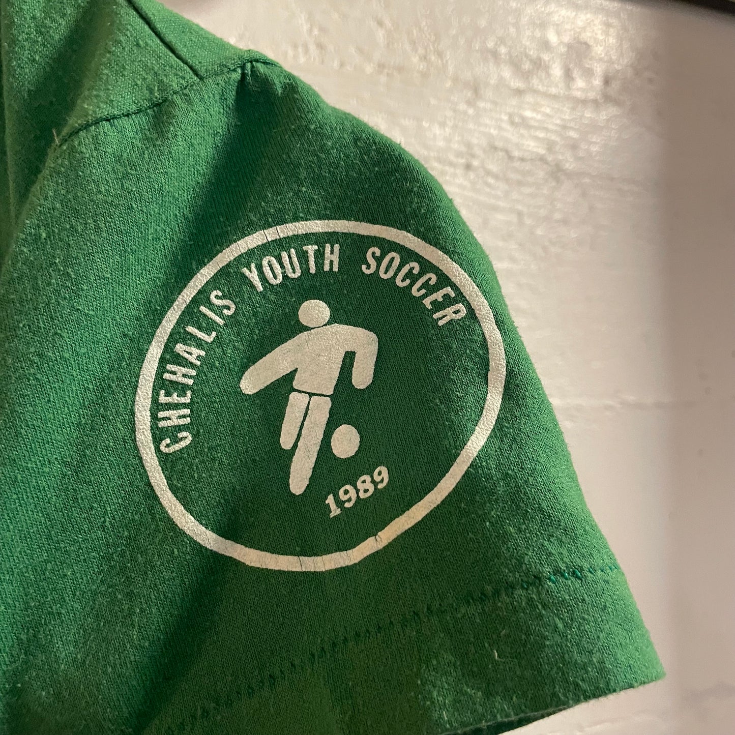 Vintage 1980's Pe Ell Weyerhaeuser Soccer Single Stitch T-Shirt - Size Youth Large - Made In USA - Green