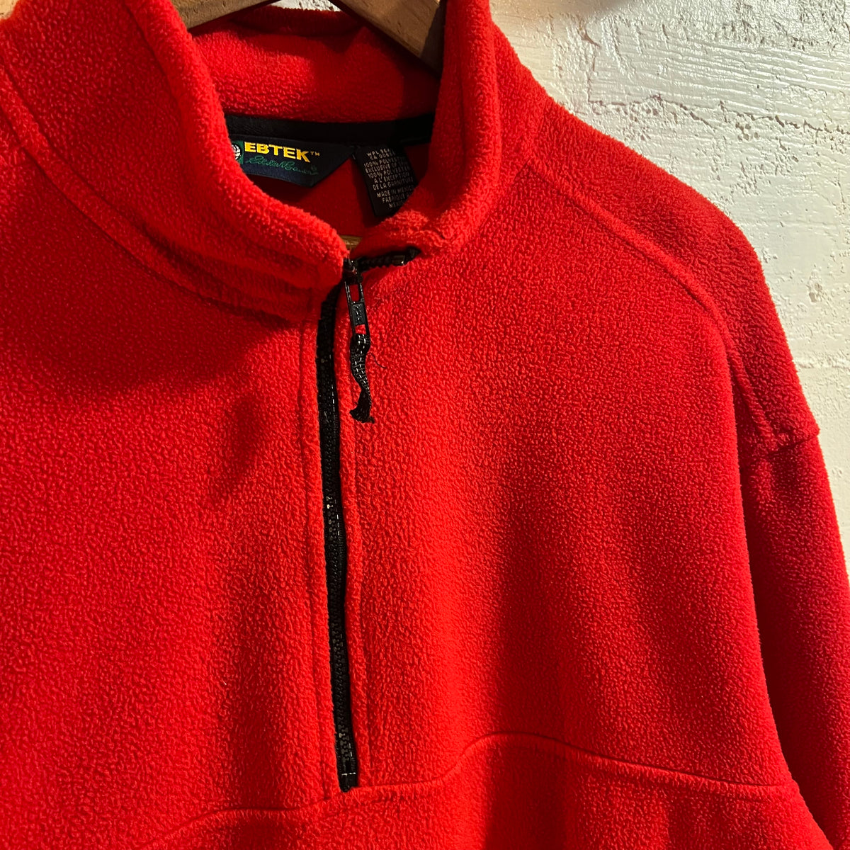 Vintage 90’s Eddie Bauer EBTEK 3/4 Zip Fleece Pullover Jacket - Size Large - Red/Black