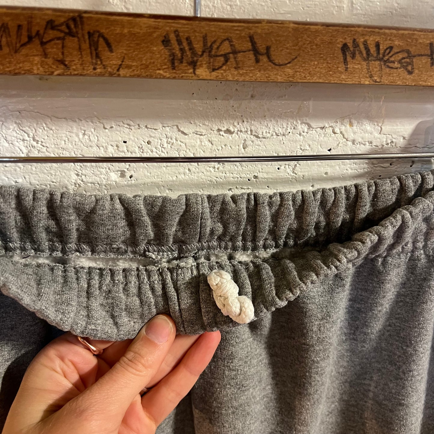 Vintage Jerzees Super Sweats Adjustable Waist Sweatpants - Size Medium - Heather Grey