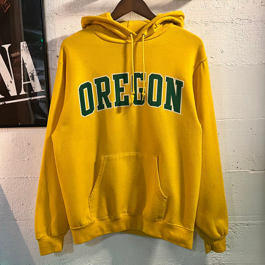 Vintage 2000's Champion University of Oregon Hoodie Sweatshirt - Size Medium - Yellow/Green