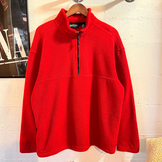 Vintage 90’s Eddie Bauer EBTEK 3/4 Zip Fleece Pullover Jacket - Size Large - Red/Black
